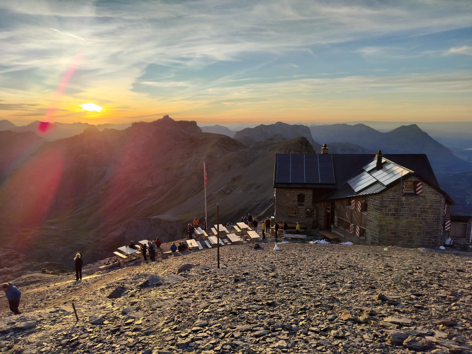 Atardecer en la Bluemisalphütte